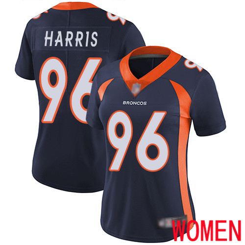 Women Denver Broncos #96 Shelby Harris Navy Blue Alternate Vapor Untouchable Limited Player Football NFL Jersey->women nfl jersey->Women Jersey